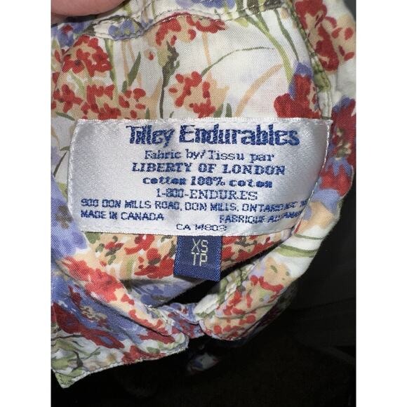 Tilley Endurables Liberty London Cream Floral Button Up Long Sleeve Shirt XS - Picture 3 of 6